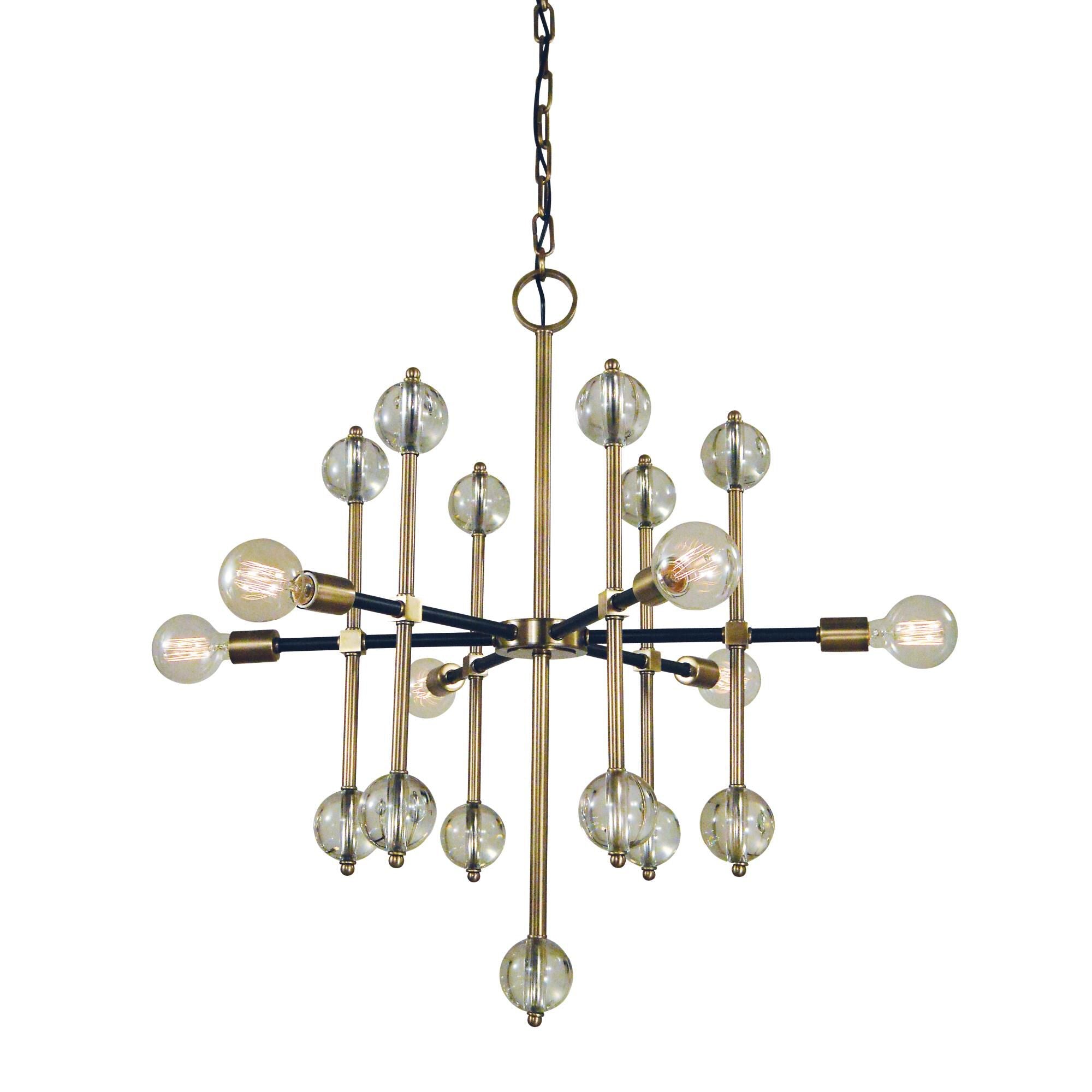 Framburg Gamma 36 Inch 6 Light Chandelier Gamma - L1048 AB-MBLACK - Modern Contemporary