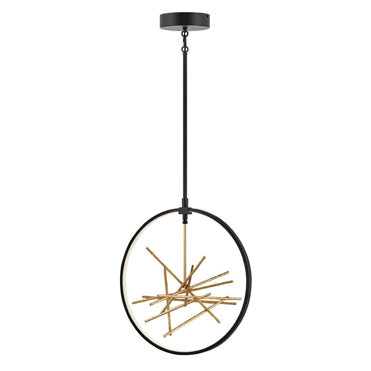 Fredrick Ramond Styx 18 Inch LED Cage Pendant Styx - FR46405BLK - Modern Contemporary