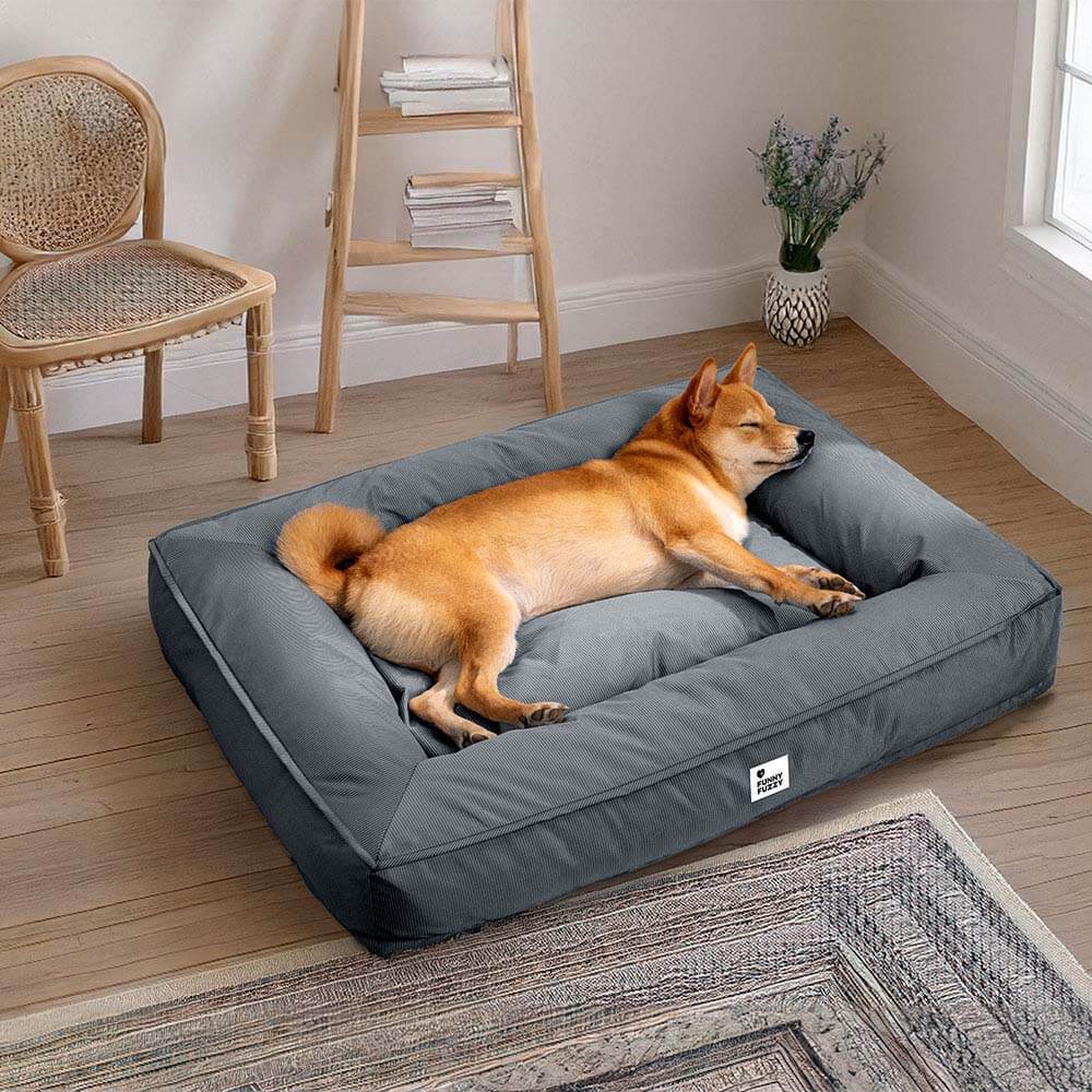 Fully Orthopedic Surround Support Waterproof Large Dog Bed, Grey - L