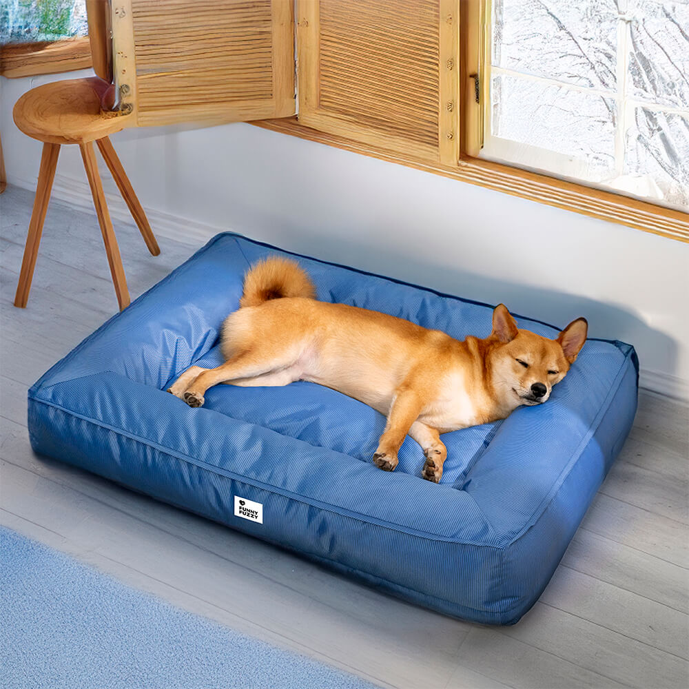 Fully Orthopedic Surround Support Waterproof Large Dog Bed, Blue - XL