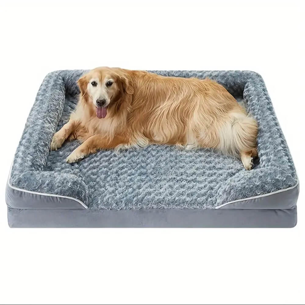 Detachable Waterproof Full Surround Support Orthopedic Dog Bed, Dark Grey - M