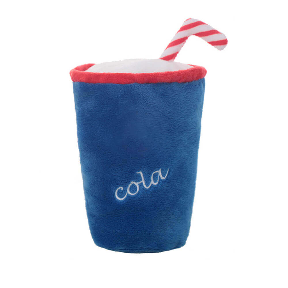 Family Bucket Set Squeaky Plush Toy Puppy Dog Meal Deal Interactive Toy, Coke