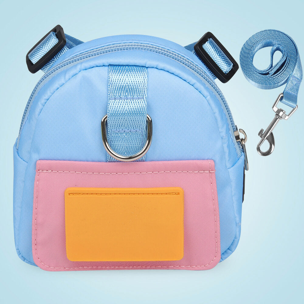 Fashionable Leash-Compatible Outdoor Adventure Pet Backpack, Blue - S