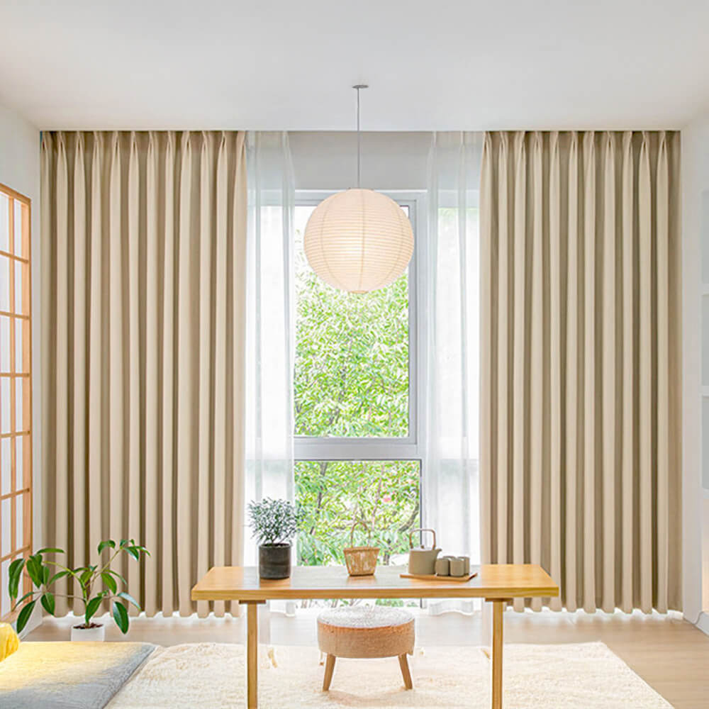 Modern Luxury Satin Thick Soundproof Blackout Curtains, Champagne - 54"W x 106"L - Individual