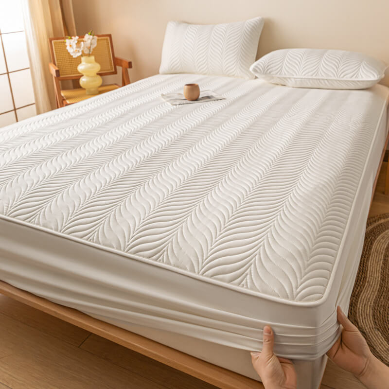 Pet-Friendly Waterproof Quilted Fitted Sheet Mattress Cover, White - Pillowcase(2pcs)