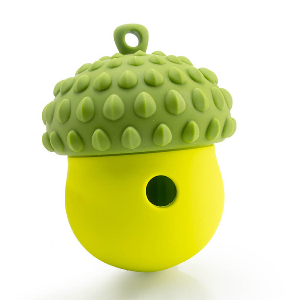 Pinecone Shape Interactive Leaking Food Ball Slow Feeder Dog Toy, Green