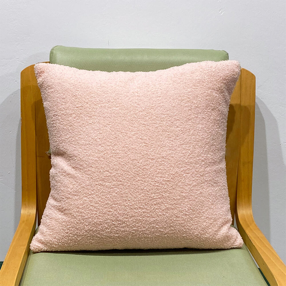 Reversible Two-Tone Thickened Warm Sherpa Fleece Bed Sheet Set, Pink - Pillowcase(1 pc)