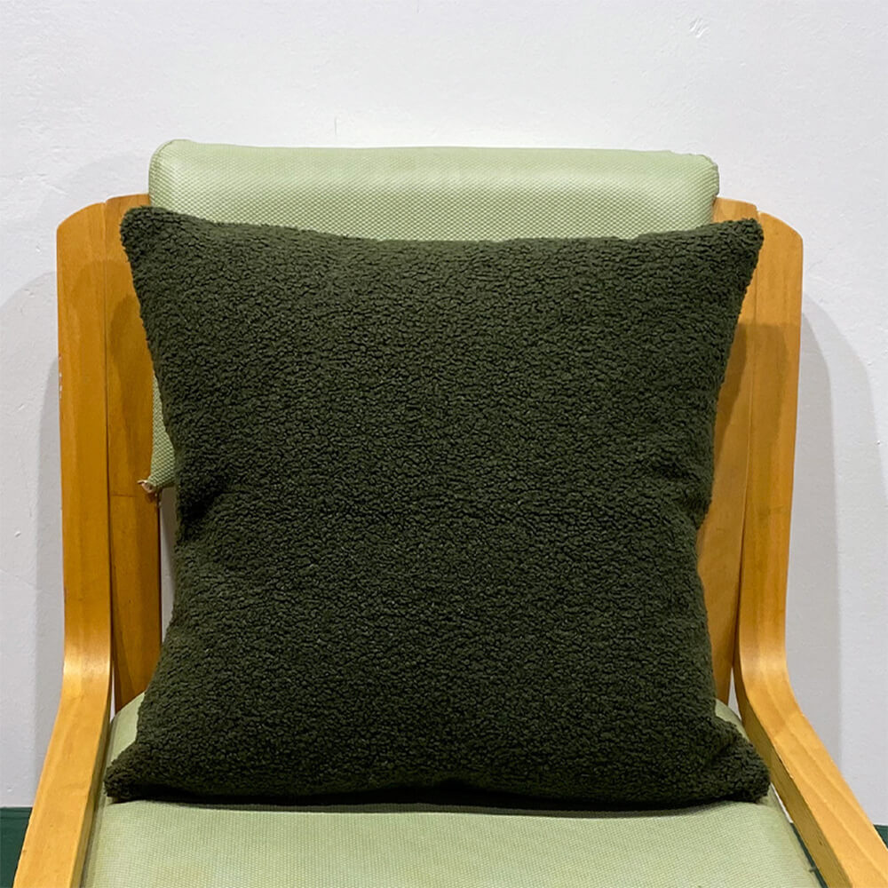 Reversible Two-Tone Thickened Warm Sherpa Fleece Bed Sheet Set, Green - Pillowcase(1 pc)