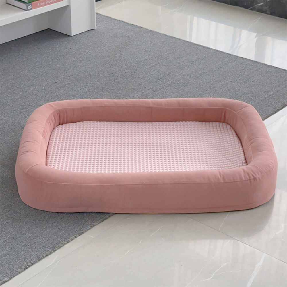 Soft Cooling Reversible Washable All-Season Oval Dog Bed, Pink - L
