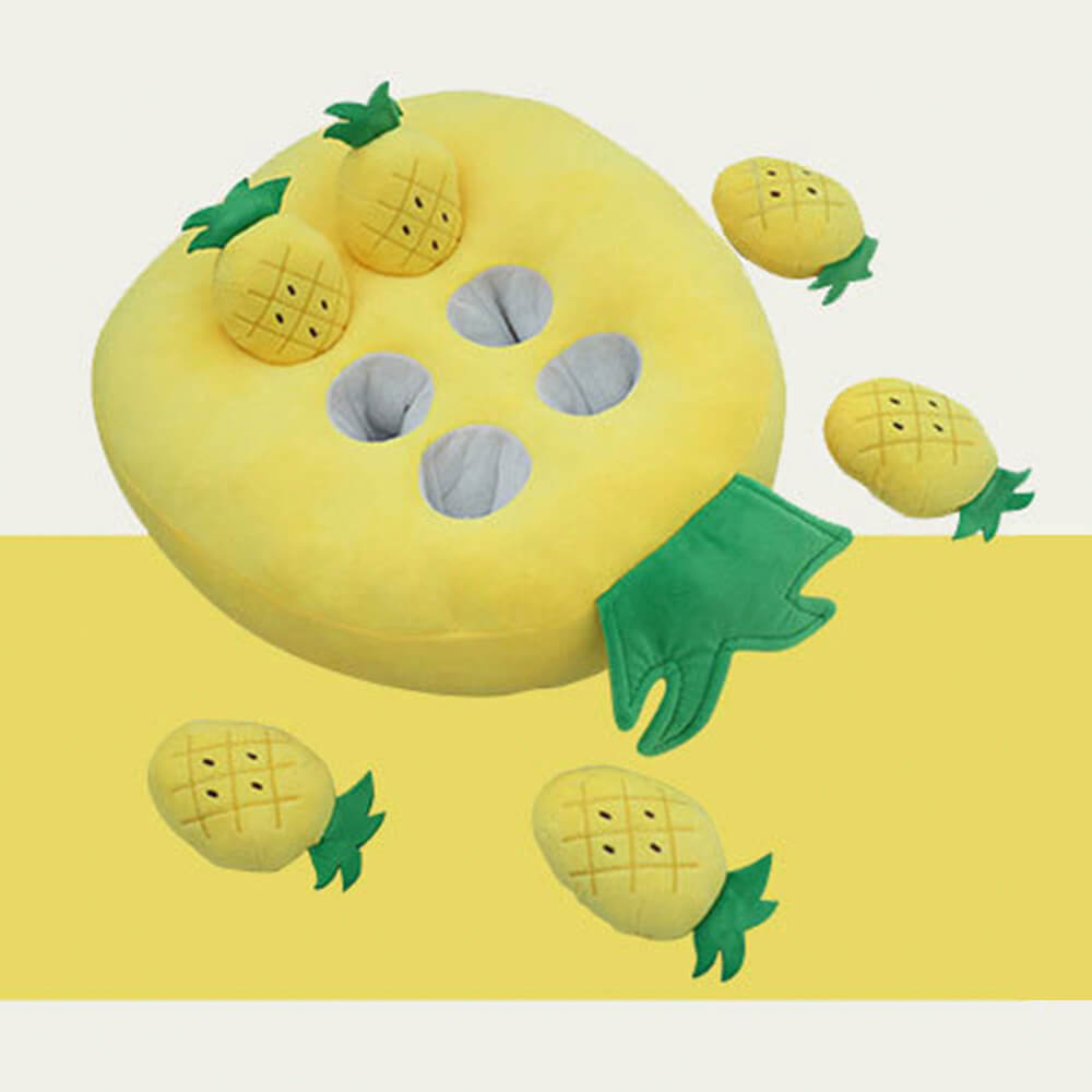 Squeaky Carrots Enrichment Interactive Toy Dog Snuffle Toy, Pineapple