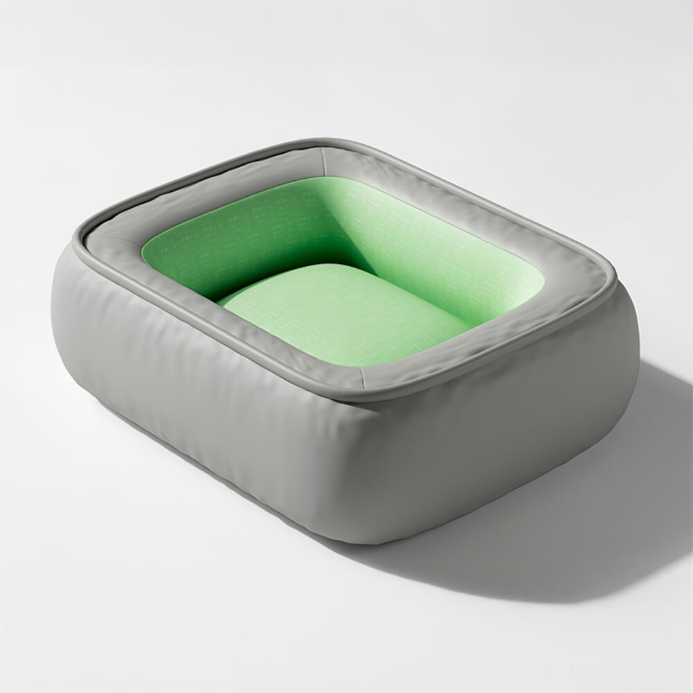 Waterproof Non-stick PU Leather Scratch-resistant Full Support Dog Bed, Green - 2XL