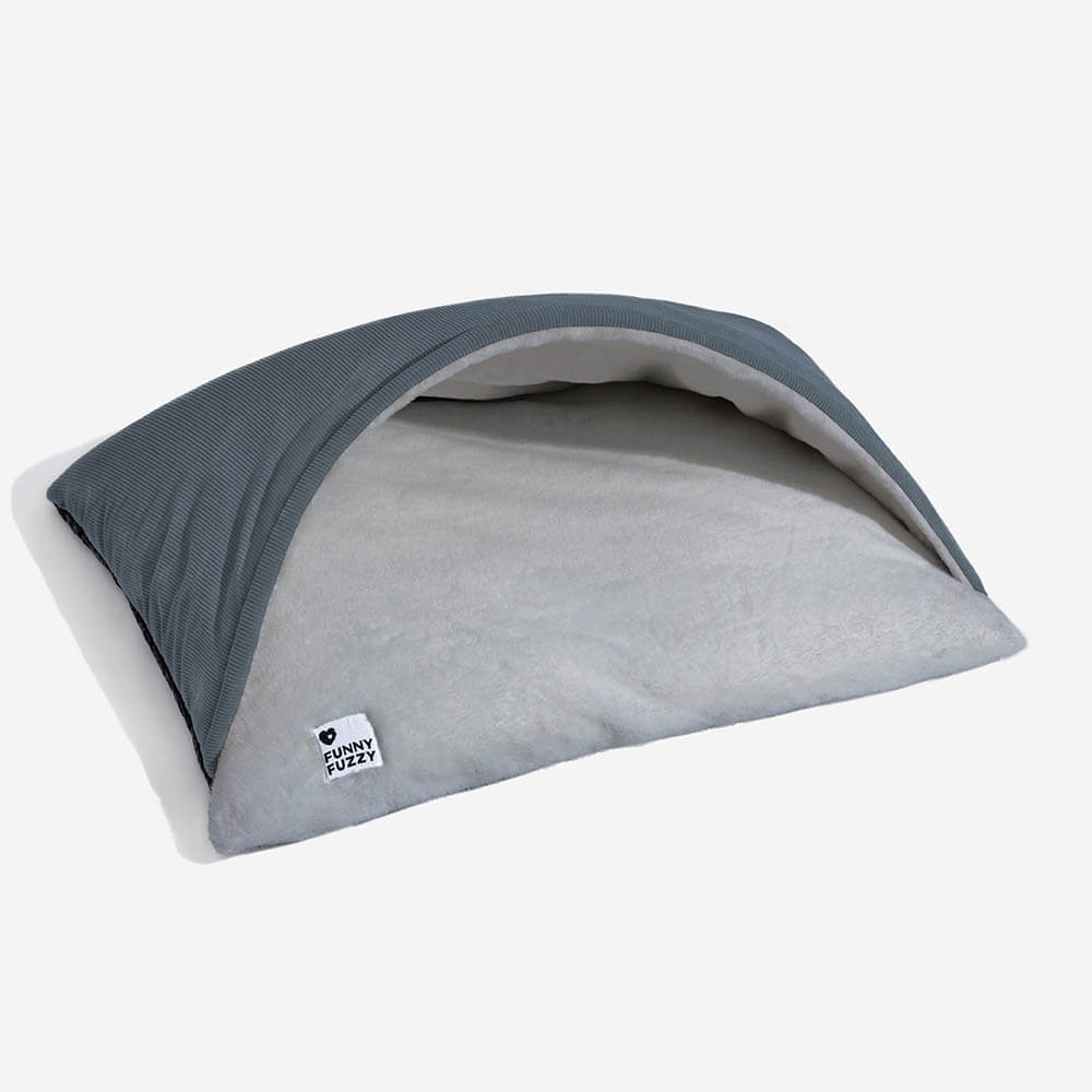 Extremely Soft Fuzzy Puppy Sleeping Bag Dog Bed, Grey - M