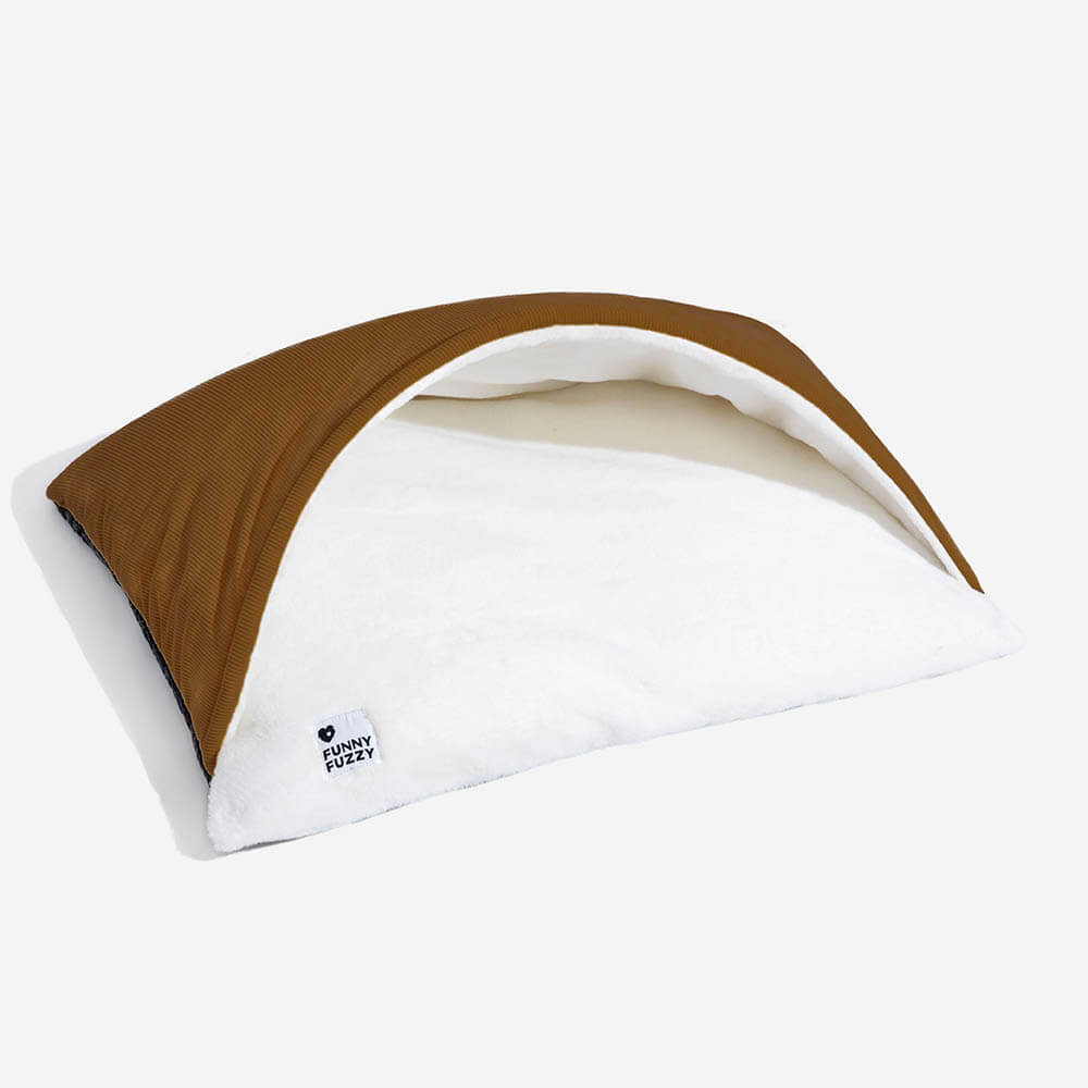 Extremely Soft Fuzzy Puppy Sleeping Bag Dog Bed, Brown - L