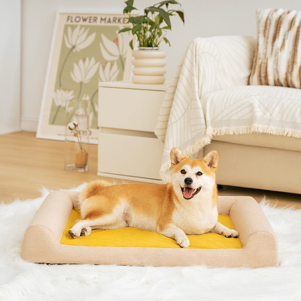 Full Support Comfortable Orthopedic Dog Bed, Ginkgo Yellow - L