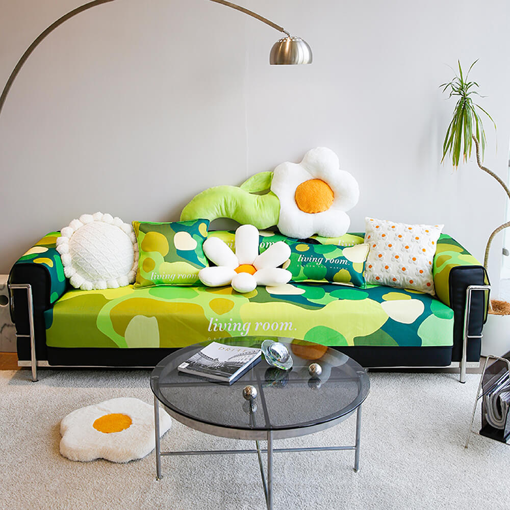 Super Soft Floral Anti-scratch Furniture Protector Couch Cover, Rural(Ice silk) - Pillow(1 pc)