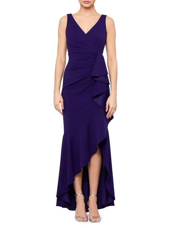 Women's Flutter Trumpet Gown Eggplant