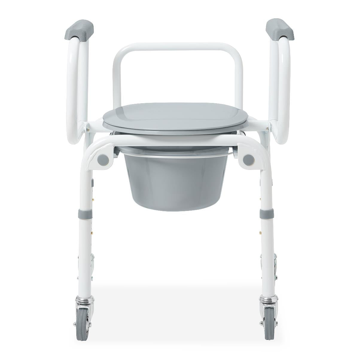 Medline Steel Drop-Arm Commode, 300 lb. Weight Capacity, Each