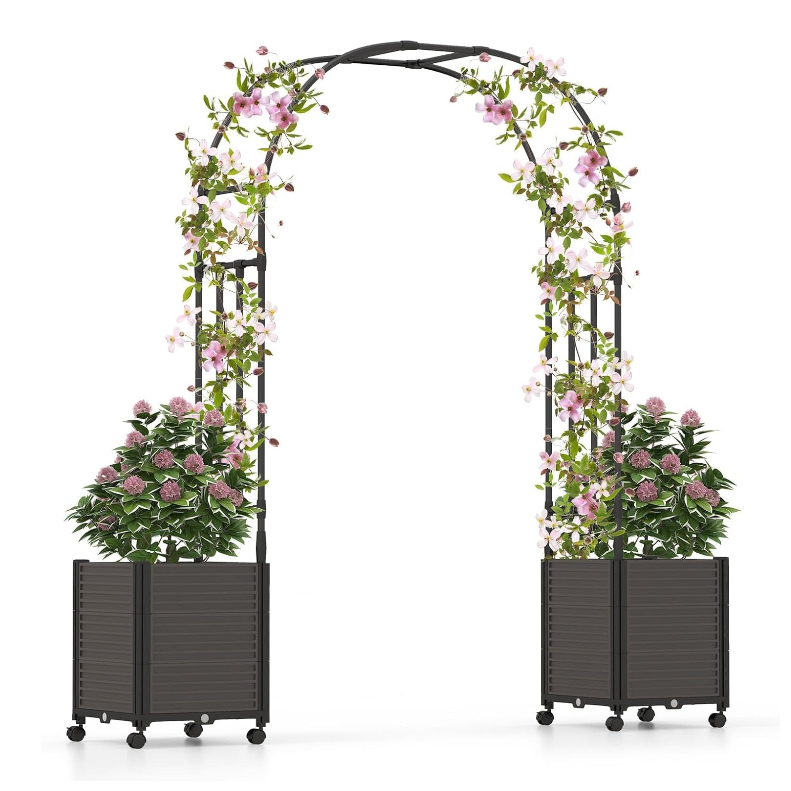 Garvee Garden Arch Trellis for Climbing Plants, Metal Wedding Arch Flowers Frame Backdrop Stand,Balloon Decor Garden Arch Arbor for Wedding Garden Par