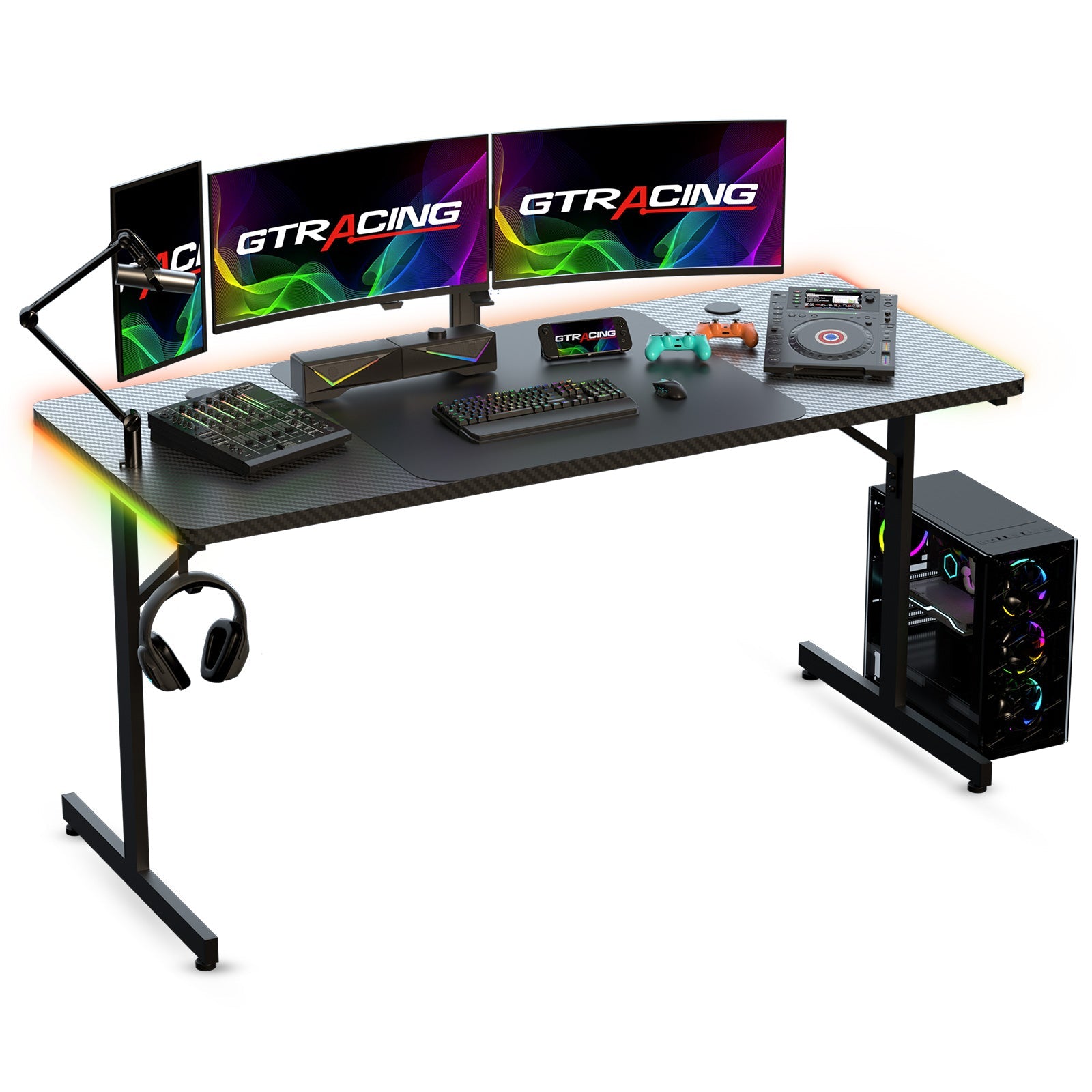 T-Shaped RGB Gaming Desk GTP200
