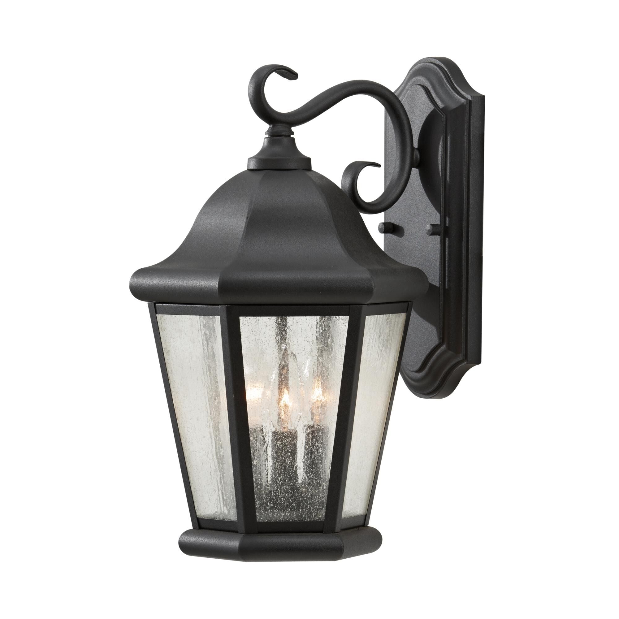 Generation Lighting Martinsville 17 Inch Tall 3 Light Outdoor Wall Light Martinsville - OL5902BK - Traditional