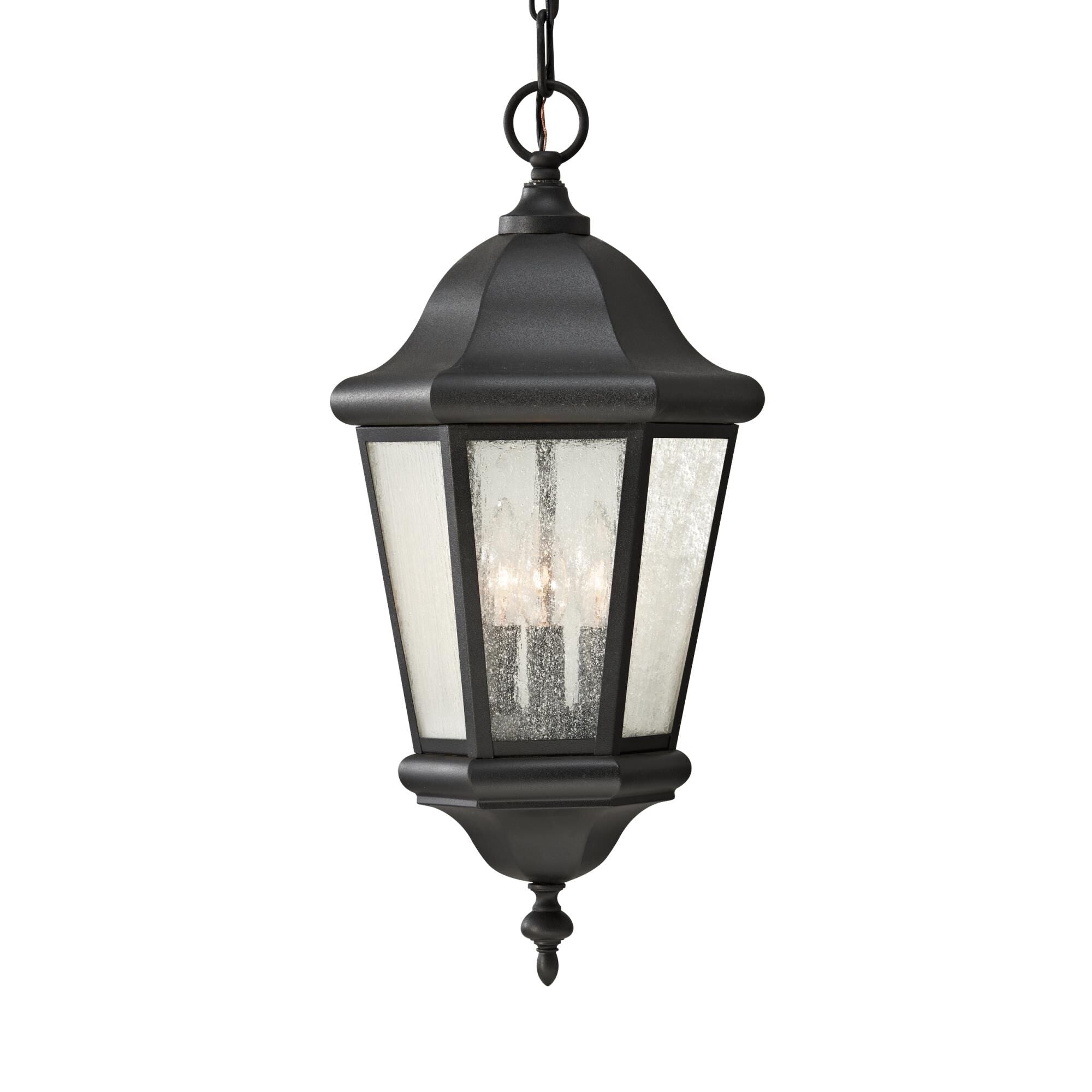 Generation Lighting Martinsville 21 Inch Tall 3 Light Outdoor Hanging Lantern Martinsville - OL5911BK - Traditional