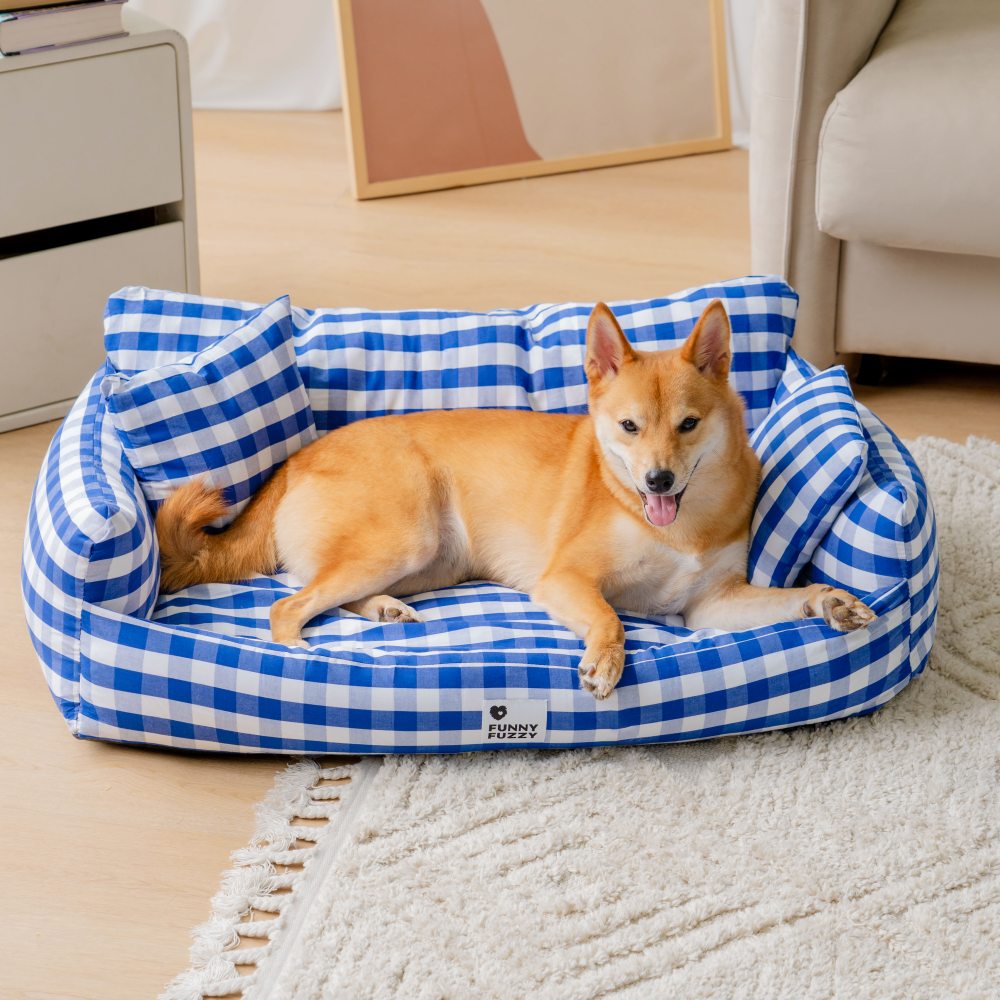 Good Things Linen Breathable Comfort Pet Sofa Bed Dog Bed, Blue - M