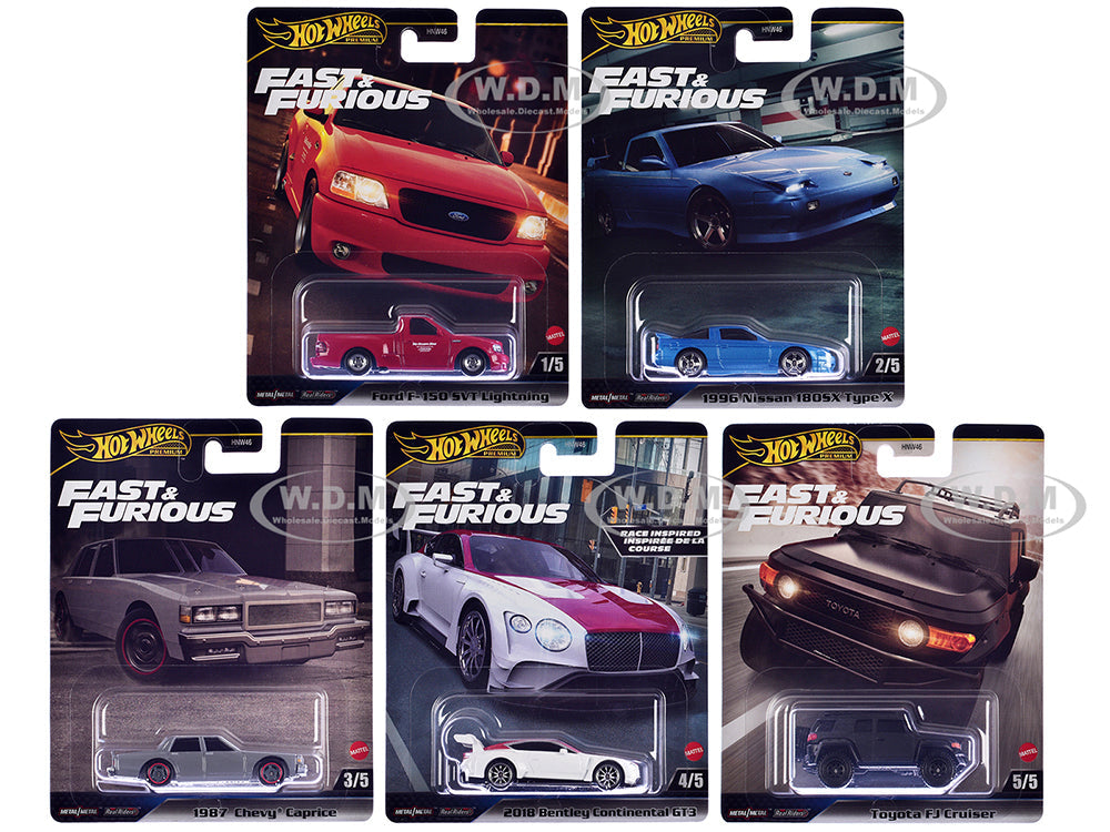 "Fast &amp; Furious" 2024 5 piece Set H Diecast Model Cars by Hot Wheels