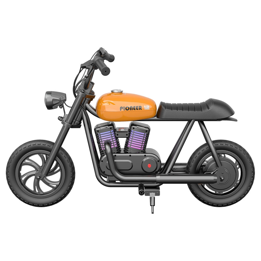 HYPER GOGO Pioneer 12 Plus Electric Chopper Motorcycle for Kids 24V 5.2Ah 160W with 12'x3' Tires 12KM Top Range - Orange