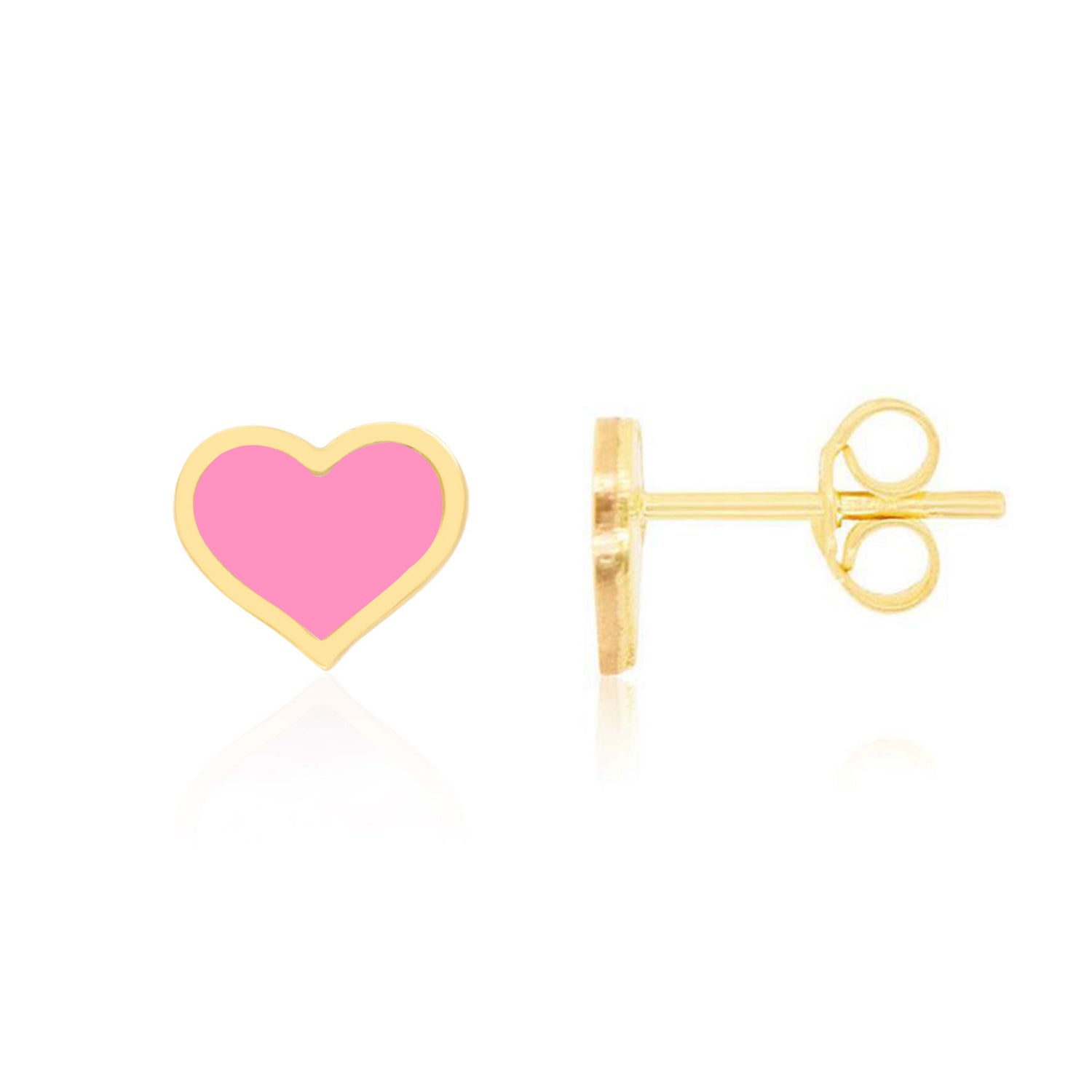 Large Bubblegum Heart Stud Earrings