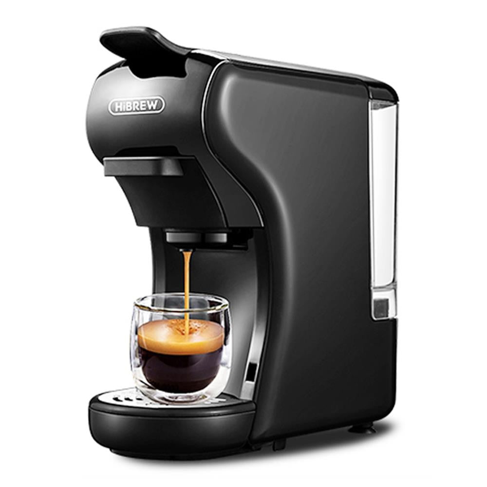 HiBREW H1A 1450W Espresso Coffee Machine 19 Bar Extraction Hot-Cold 4-in-1 Multiple Capsule Coffee Maker - Black