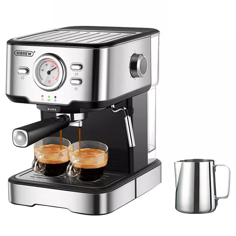 HiBREW H5 1050W Coffee Maker 20 Bar Semi-Auto Cappuccino Espresso Coffee Machine 1.5L Capacity Temperature Display