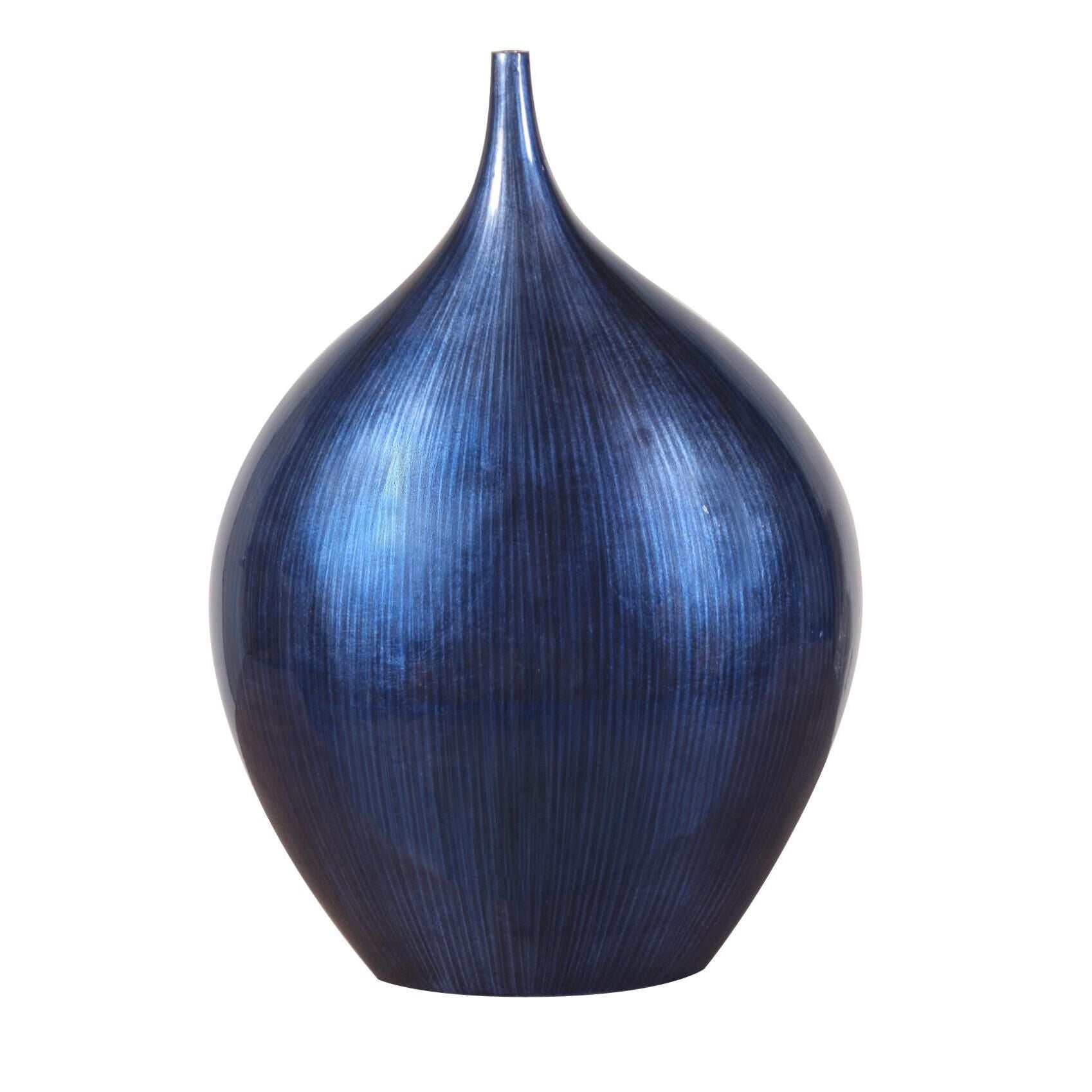Howard Elliott Collection Cobalt Blue Wood Vase-Urn Cobalt Blue Wood - 22111 - Modern Contemporary