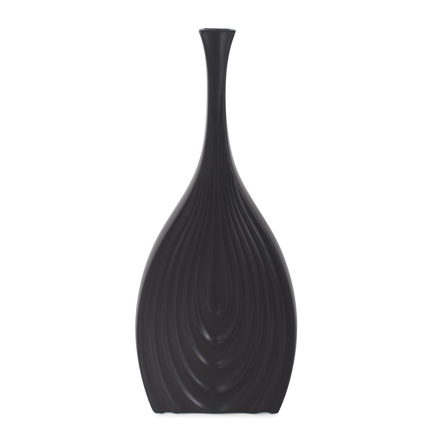 Howard Elliott Collection Black Onion Tapered Tall Vase-Urn Black Onion Tapered Tall - 34276 - Modern Contemporary