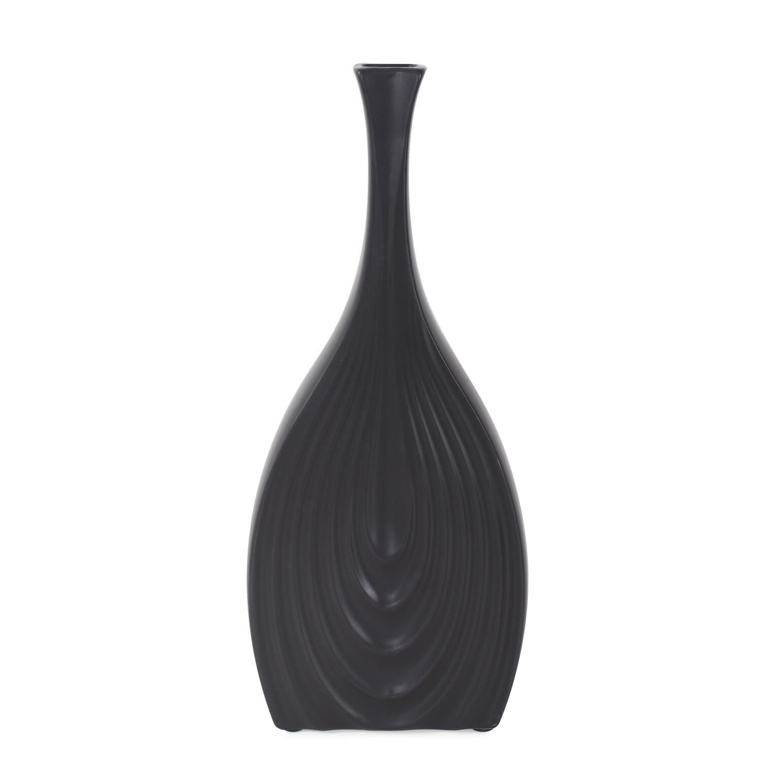 Howard Elliott Collection Black Onion Tapered Short Vase-Urn Black Onion Tapered Short - 34277 - Modern Contemporary