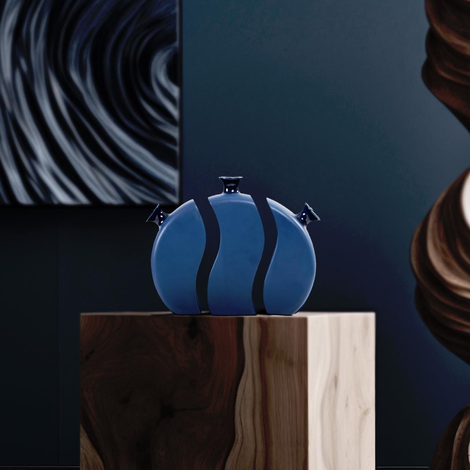 Howard Elliott Collection The Delft Set of 3 Vase-Urn The Delft - 42077 - Modern Contemporary