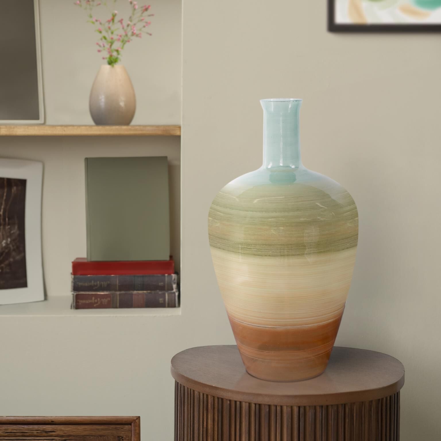Howard Elliott Collection The Capri Stripe Vase-Urn The Capri Stripe - 51417 - Modern Contemporary
