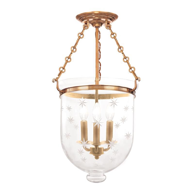 Hudson Valley Lighting Hampton 12 Inch Cage Pendant Hampton - 253-AGB-C3 - Traditional