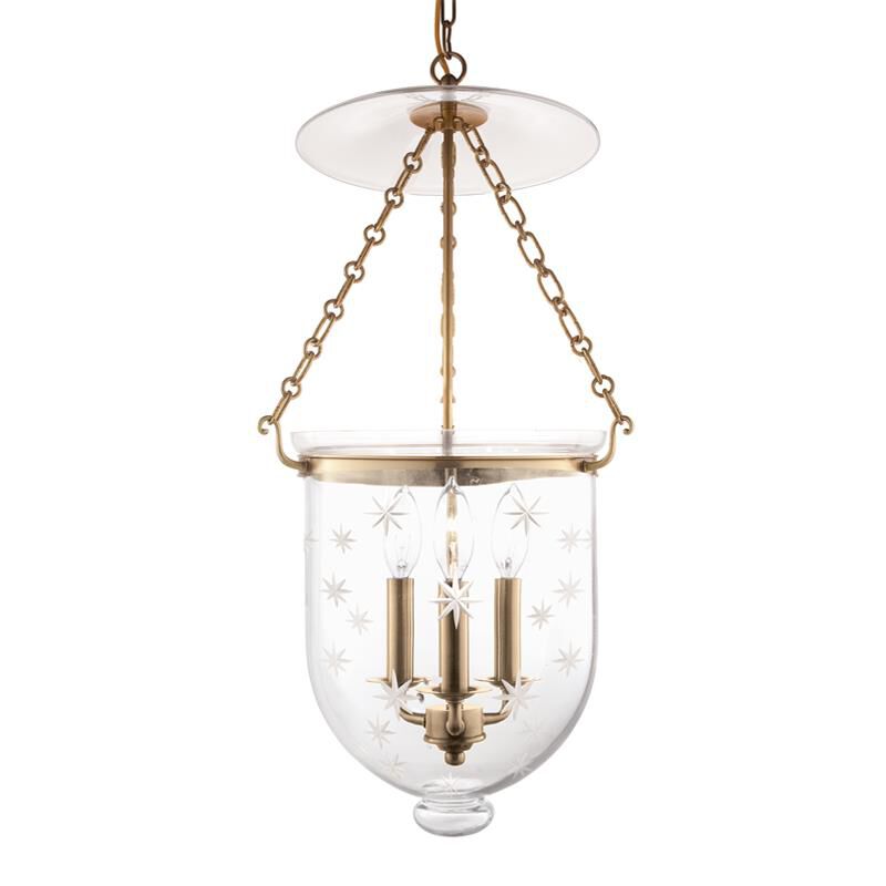 Hudson Valley Lighting Hampton 12 Inch Cage Pendant Hampton - 254-AGB-C3 - Traditional