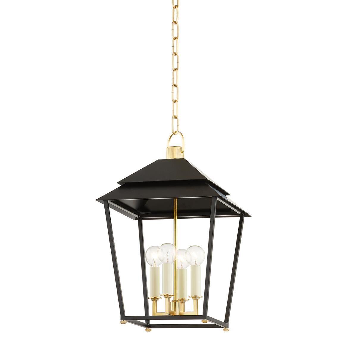Hudson Valley Lighting Natick 12.5 Inch Cage Pendant Natick - 5119-AGB-SBK - Transitional