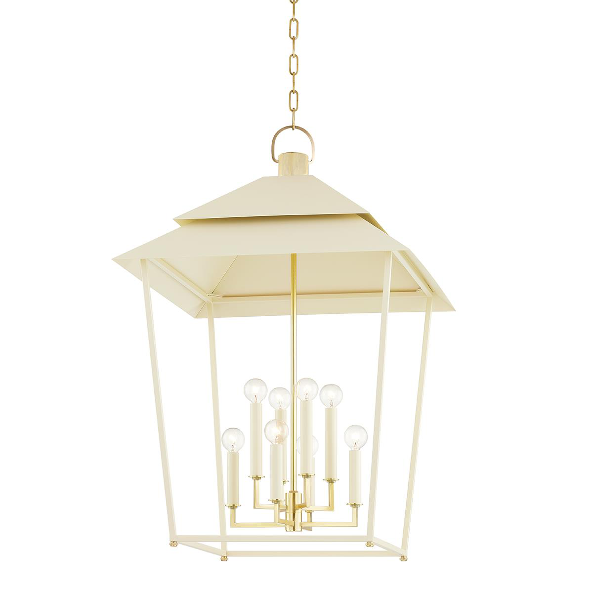 Hudson Valley Lighting Natick 24 Inch Cage Pendant Natick - 5138-AGB-SSD - Transitional