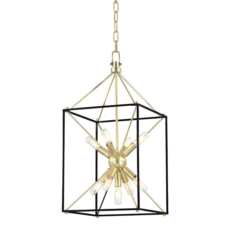 Hudson Valley Lighting Glendale 12.25 Inch Cage Pendant Glendale - 8912-AGB - Mid-Century Modern