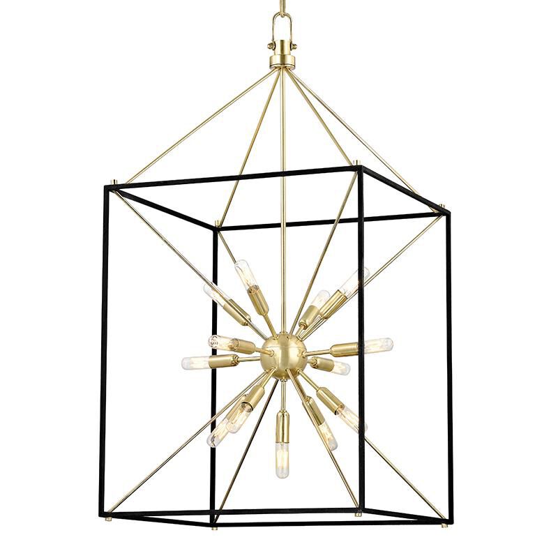 Hudson Valley Lighting Glendale 20.25 Inch Cage Pendant Glendale - 8920-AGB - Mid-Century Modern