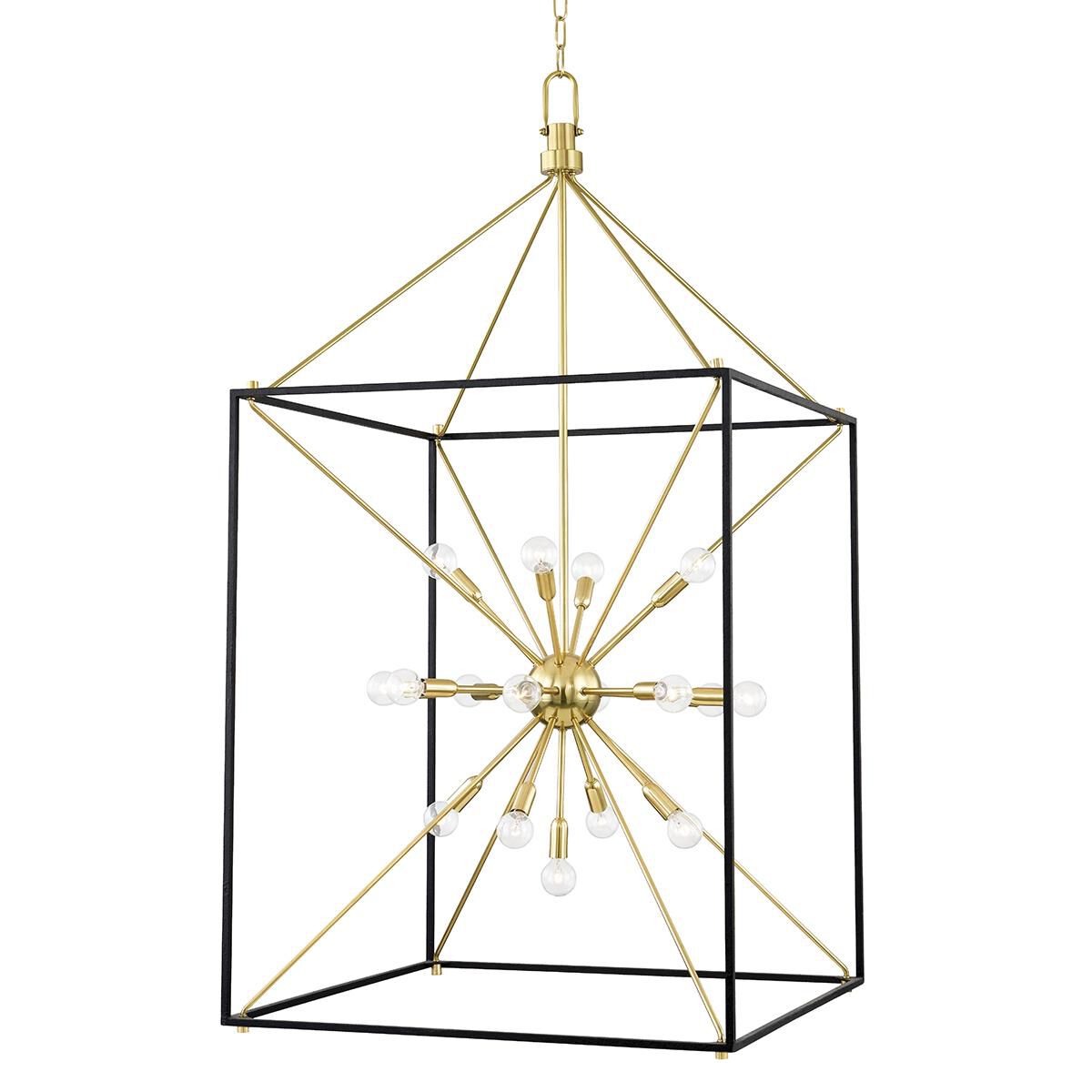 Hudson Valley Lighting Glendale 27 Inch Cage Pendant Glendale - 8927-AGB-BK