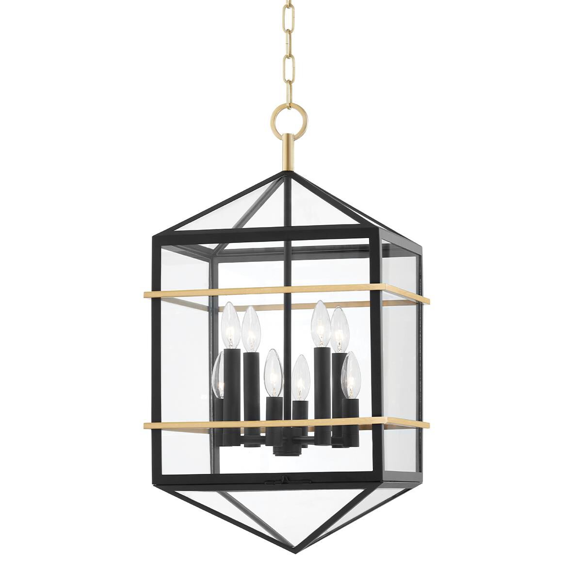 Hudson Valley Lighting Bedford Hills 14.75 Inch Cage Pendant Bedford Hills - 9015-AGB-BK - Transitional