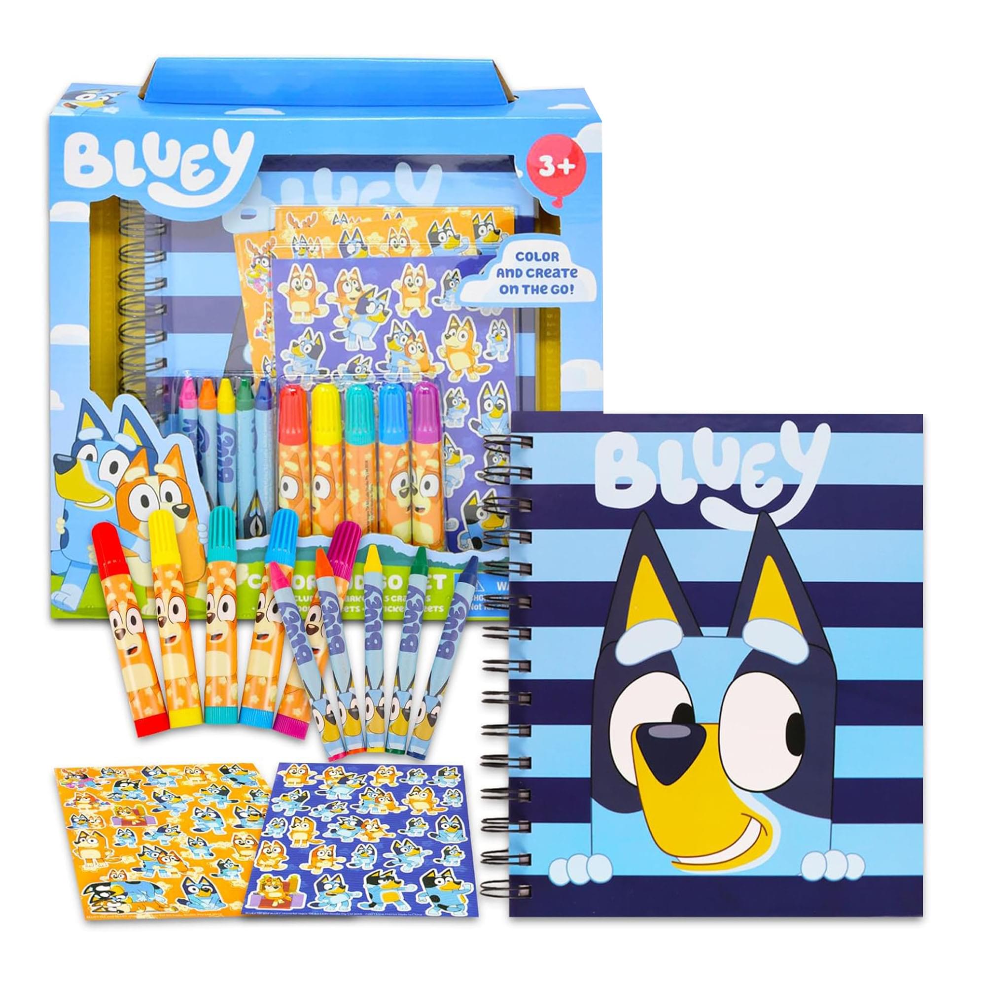 Bluey Art Set | Sketchbook, Crayons, Markers, More