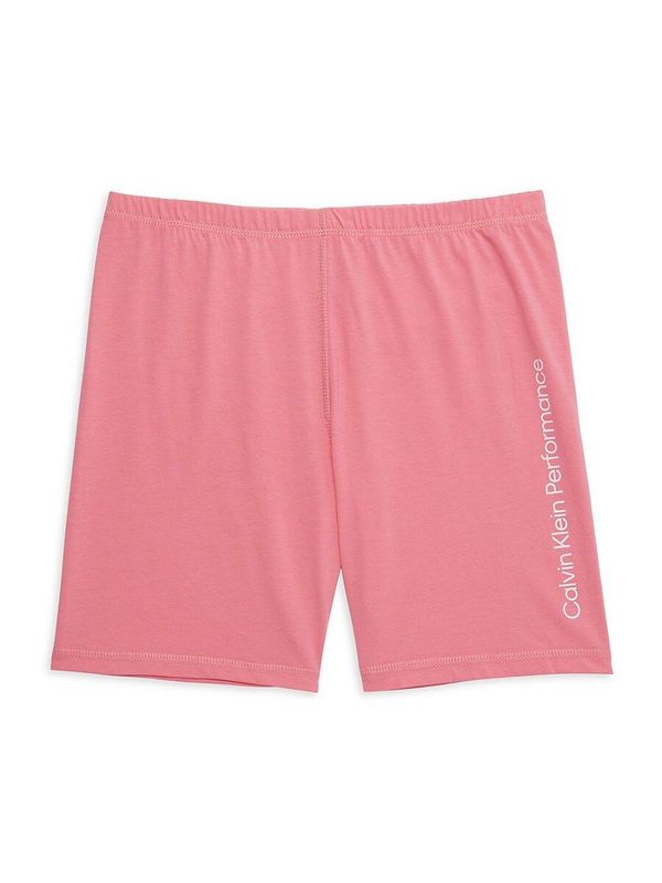 Girl's Logo Biker Shorts - Strawberry - L(12-14)