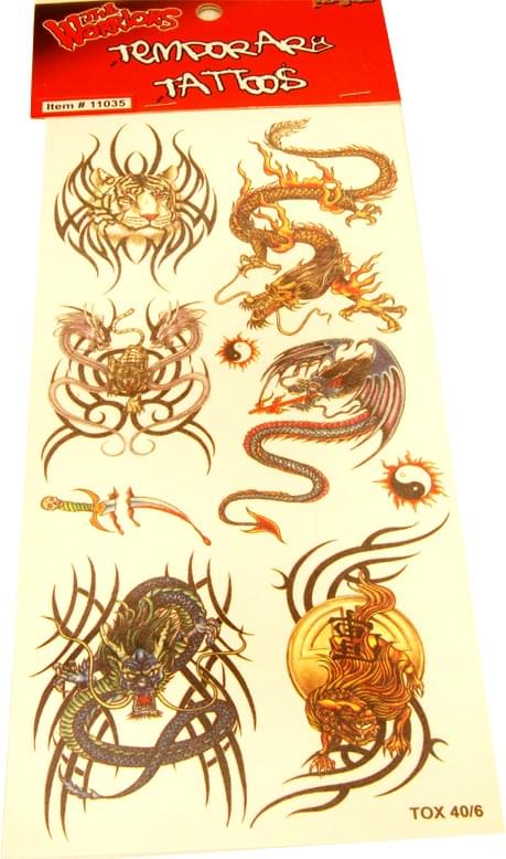 Warriors Temporary Tattoo Decal Costume Set