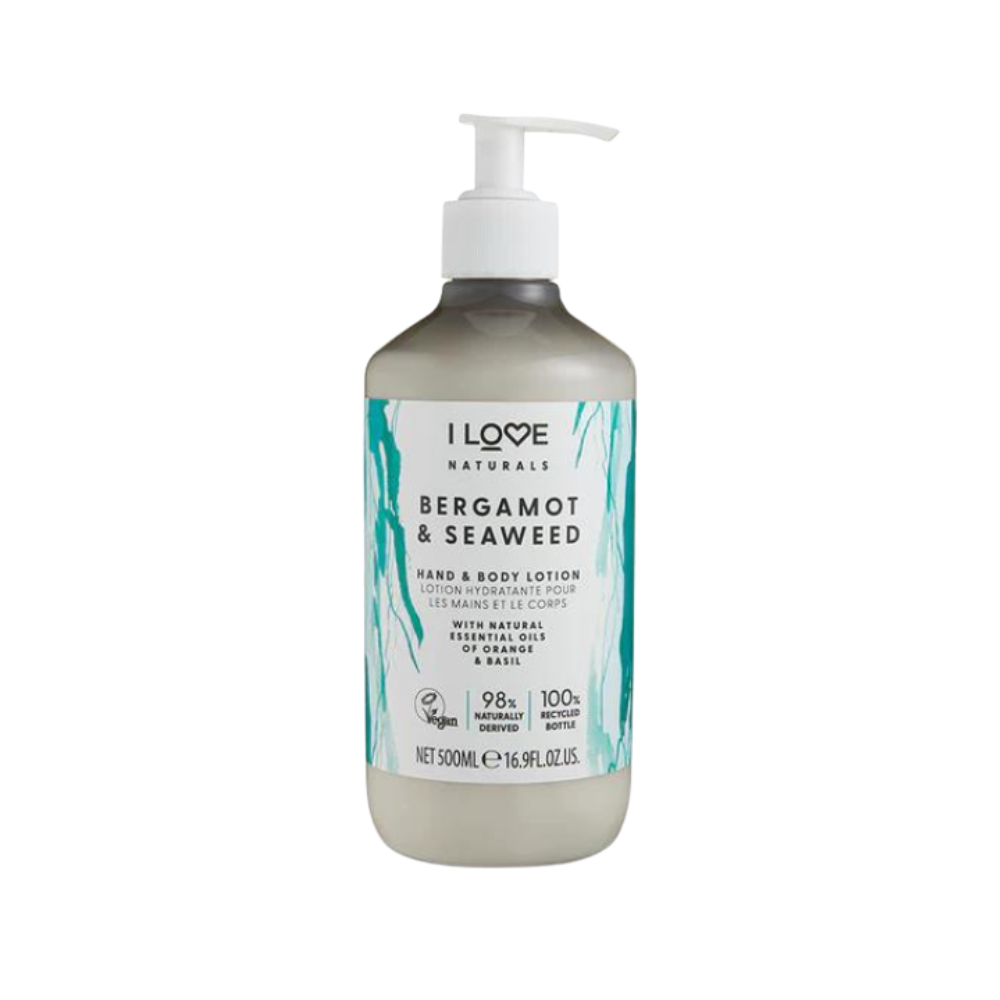 I Love Naturals Collection Vegan Bergamot & Algae Moisturizing Hand & Body Lotion 500ml