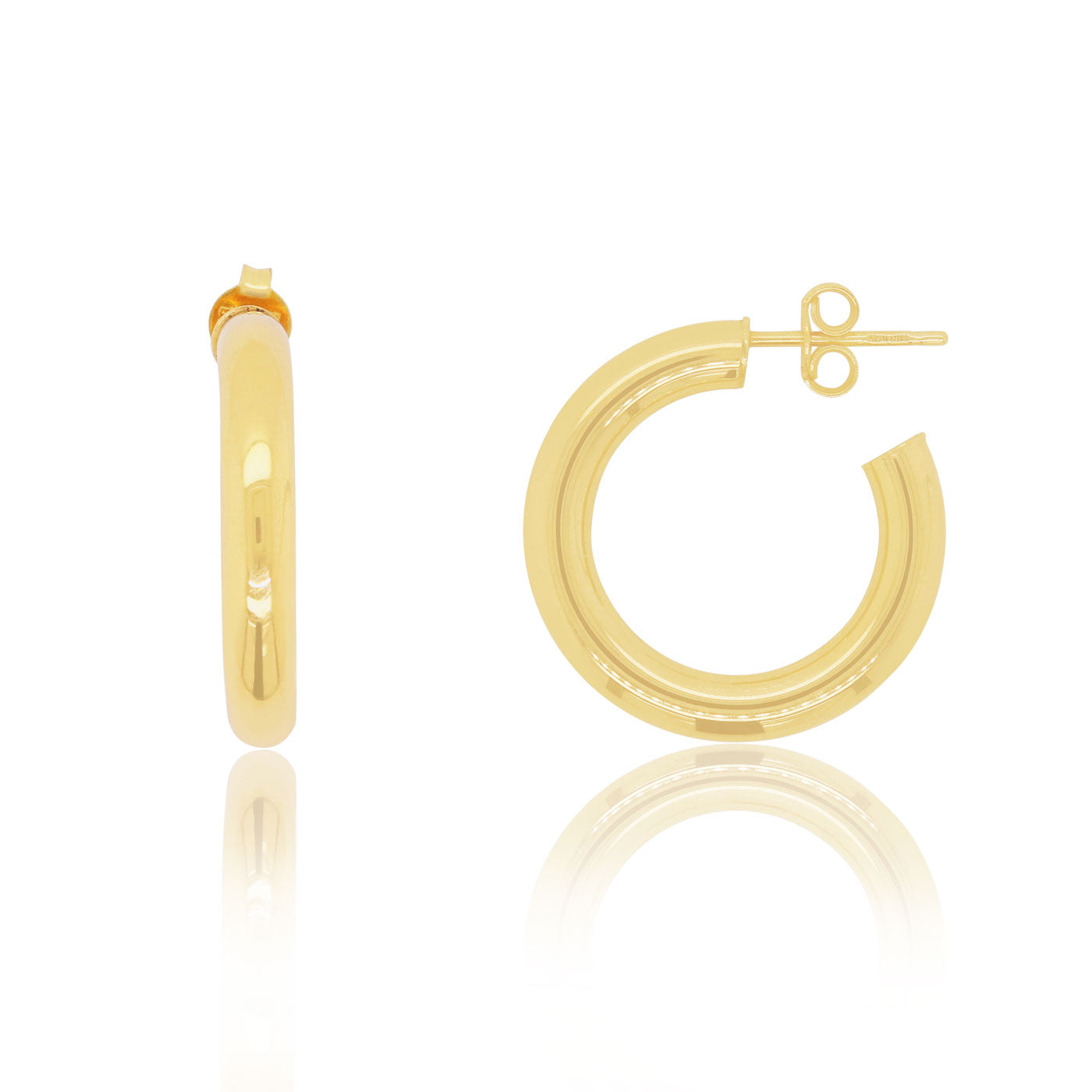 Gold Tube Hoop Earrings