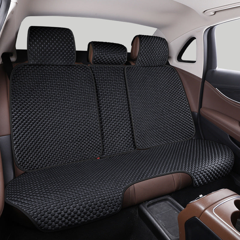 Ice Silk Cooling Breathable Car Seat Protective Front Car Seat Cover, Black - Rear Seat